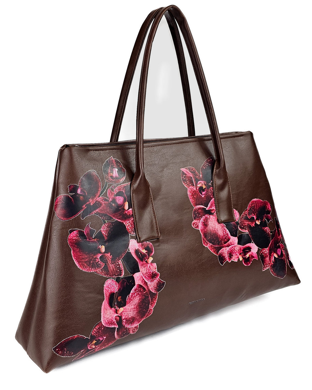 Sally XL Cuerina Café Flores