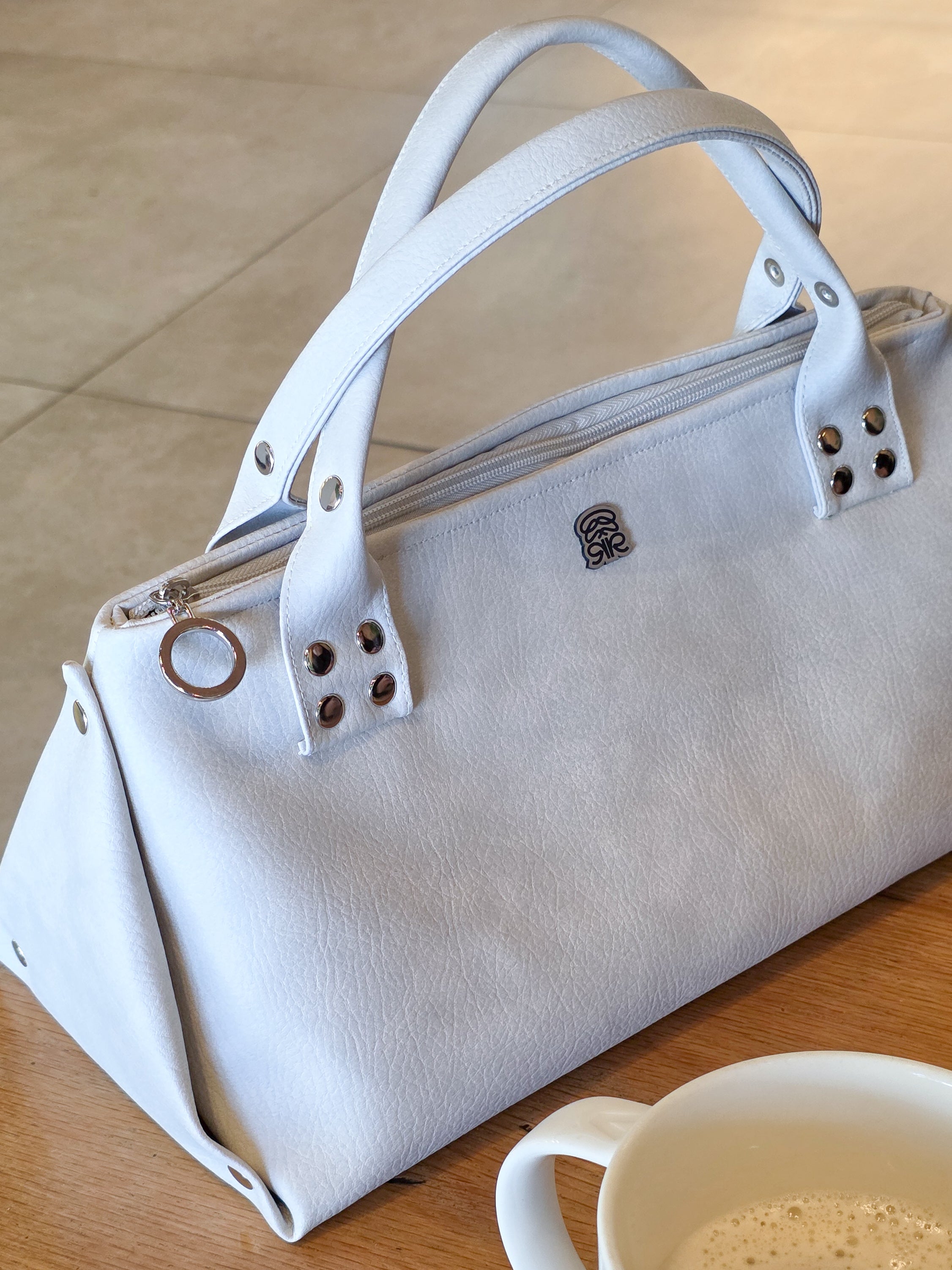 Runa Mediana Cuerina Blanca Textura