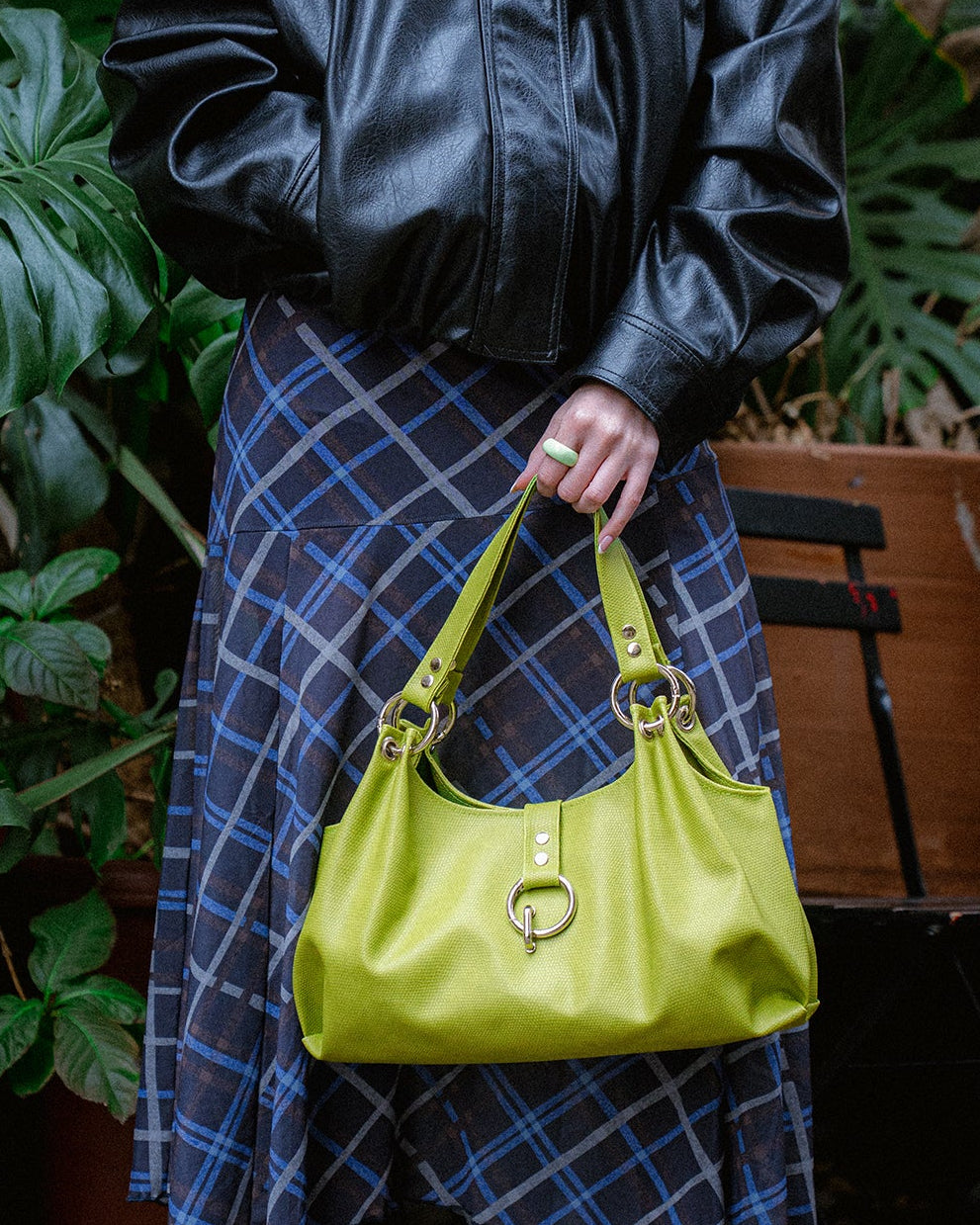 Kira Mediana Cuerina Verde Pistacho