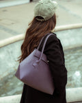 Nina Grande Cuerina Lila Gris