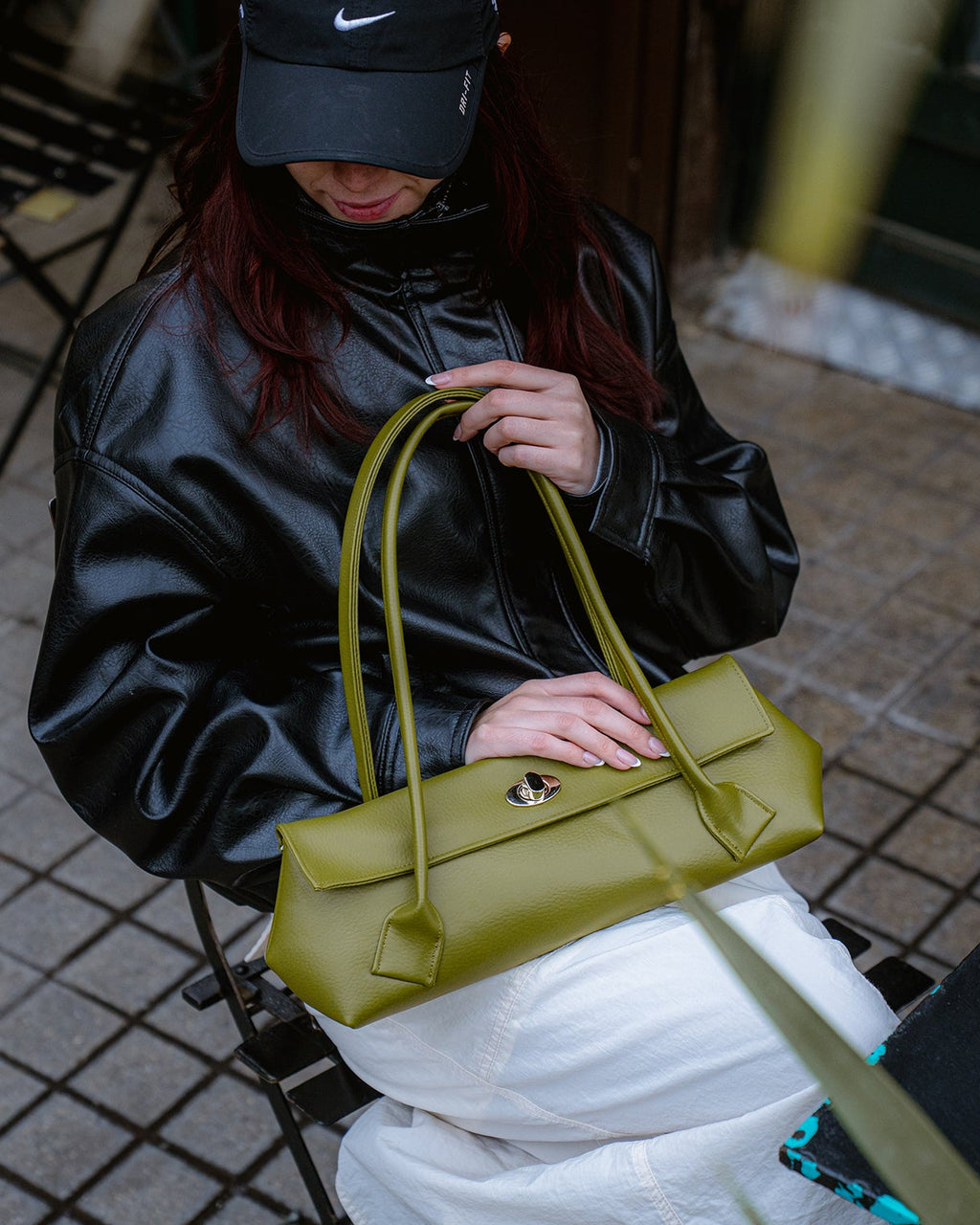 Nina Mediana Cuerina Verde Oliva