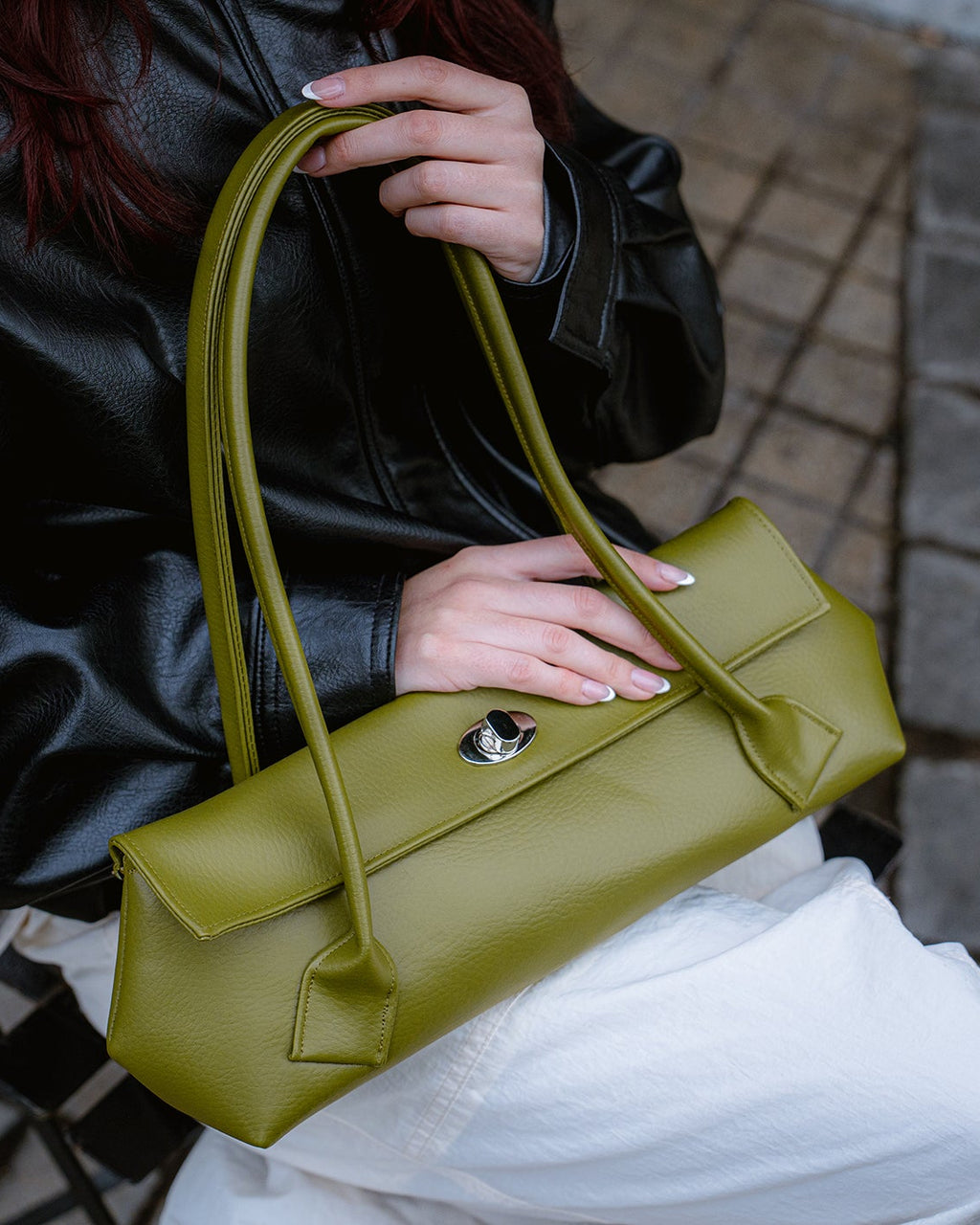 Nina Mediana Cuerina Verde Oliva