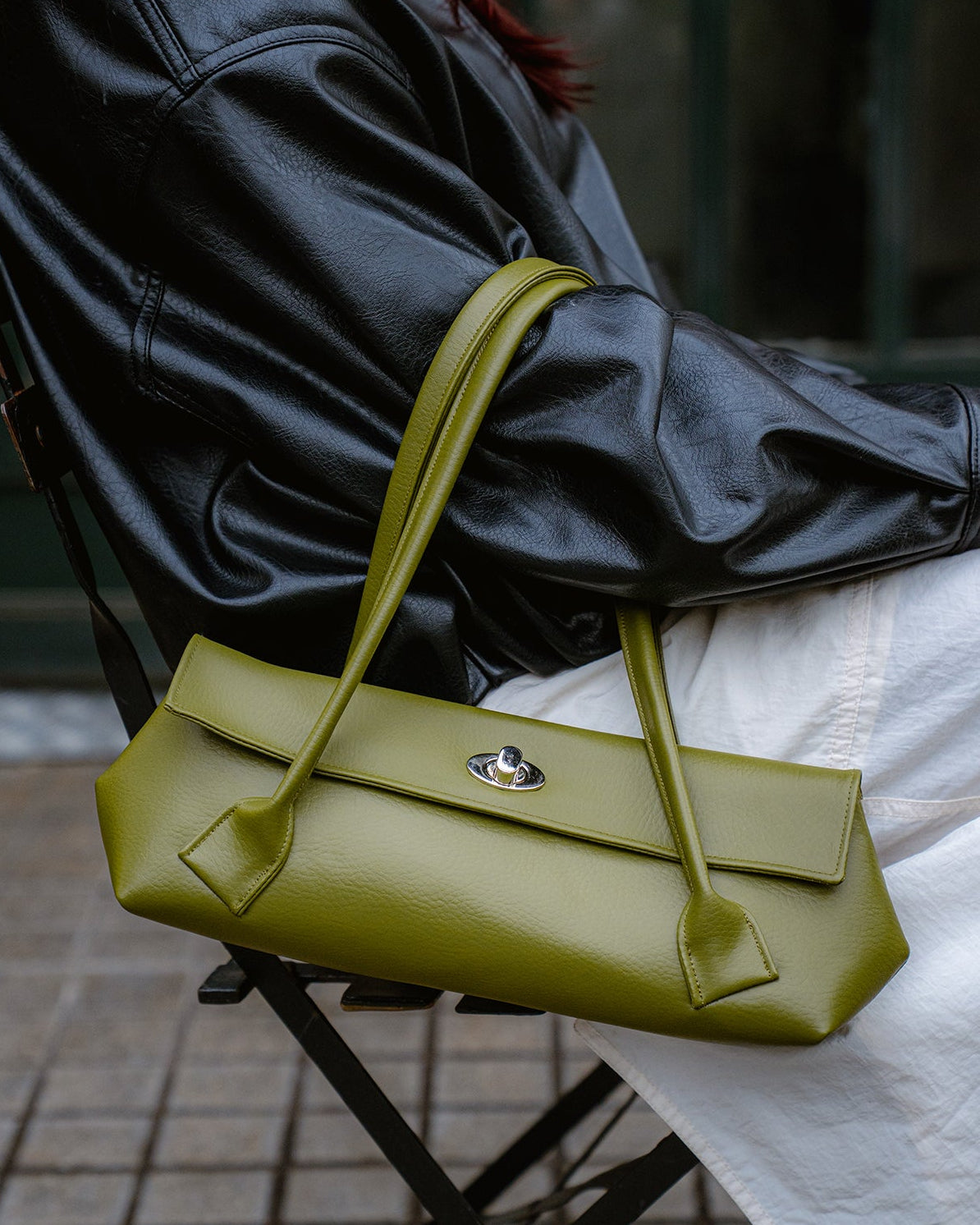 Nina Mediana Cuerina Verde Oliva