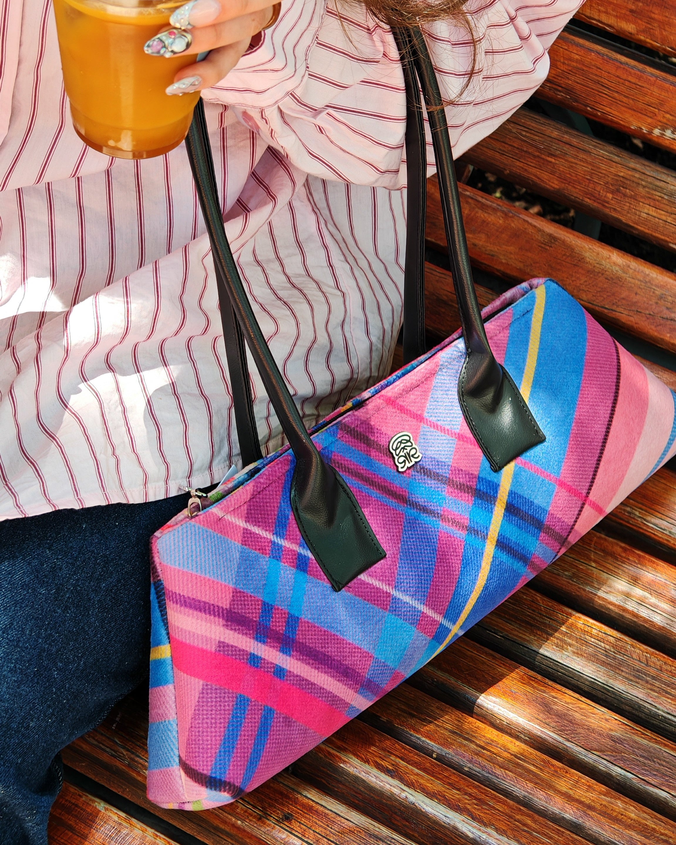 Sally M Felpa Tartán Morado